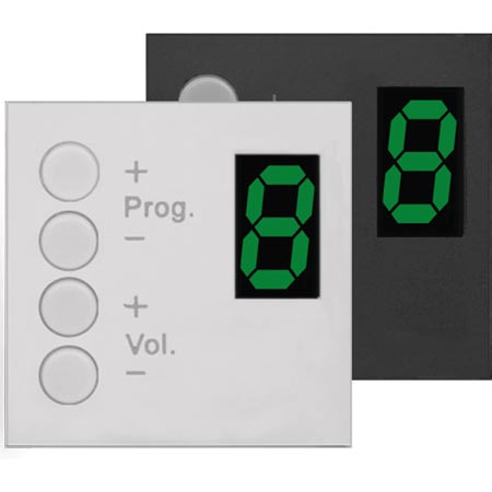 Audac DW3020/B wall panel controller 8 zonesfor 45x45 standard - black