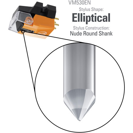 Audio-Technica VM530EN High-End Dual Moving Magnet Stereo Cartridge with Elliptical stylus