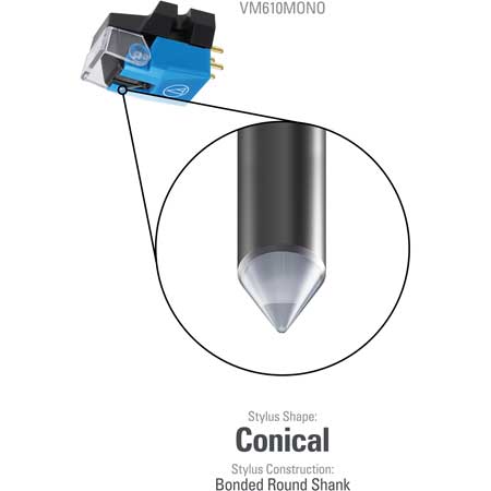 Audio-Technica VM610MONO Dual Moving Magnet Mono Cartridge for Mono Vinyl LP records