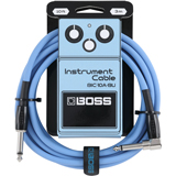 Boss BIC-10A-BU BLUE 3M Instrument Cable, straight to angle, 1/4