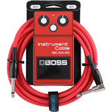 Boss BIC-10A-RD RED 3M Instrument Cable, straight to angle, 1/4