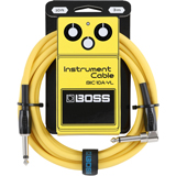 Boss BIC-10A-YL YELLOW 3M Instrument Cable, straight to angle, 1/4
