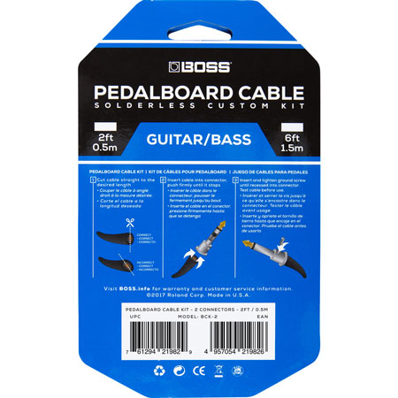 Boss BCK-2 Pedalboard cable kit 2 connectors 0.5m
