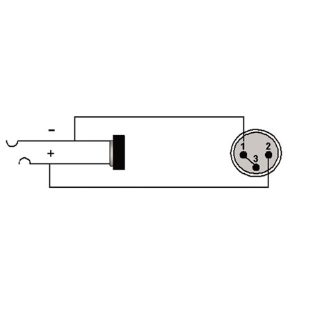 ProCab VC115 Adapter XLR male to 6.3 mm Jack female stereo