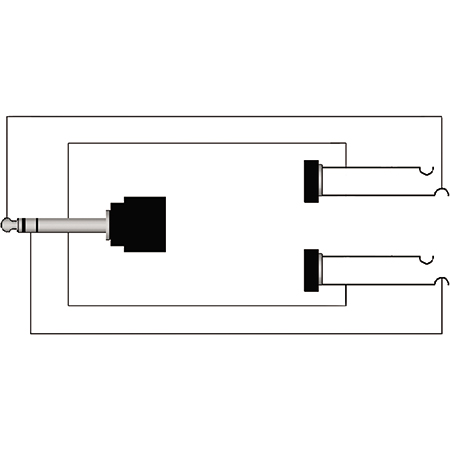 ProCab CLA720/1.5 6.3 mm Jack Angled male stereo to 2 x 6.3 mm Jack female stereo - 1.5m