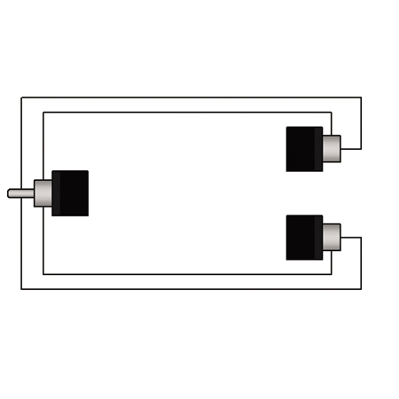 ProCab VC106 Adapter 2 x RCA/Cinch female to RCA/Cinch male