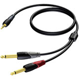 ProCab CLA713/1.5 3.5 mm Jack male stereo to 2 x 6.3 mm Jack male