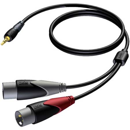 ProCab CLA712/3 3.5 mm Jack male stereo to 2 x XLR male - 3m