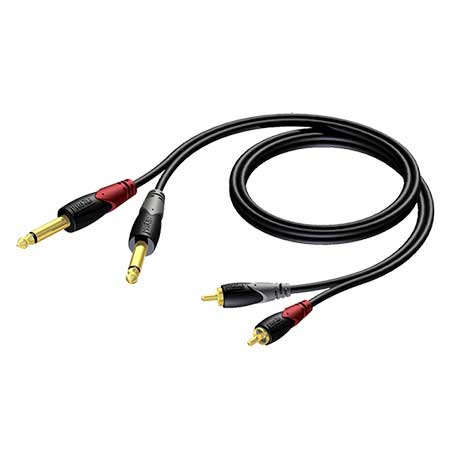 ProCab CLA631/1 2xRCA/cinch male to 2x6.3 mm jack male