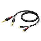 ProCab CLA631/1 2xRCA/cinch male to 2x6.3 mm jack male