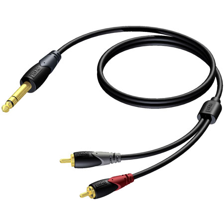 ProCab CLA719/1.5 6.3 mm Jack male stereo to 2 x RCA/Cinch male