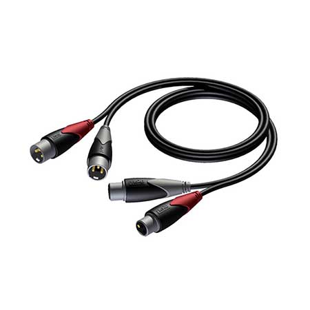 ProCab CLA710/0.5 2 x XLR male to 2 x XLR female - 0.5m