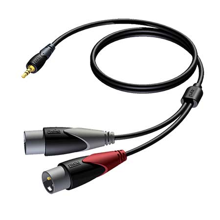 ProCab CLA712/1.5 3.5 mm Jack male stereo to 2 x XLR male - 1.5m