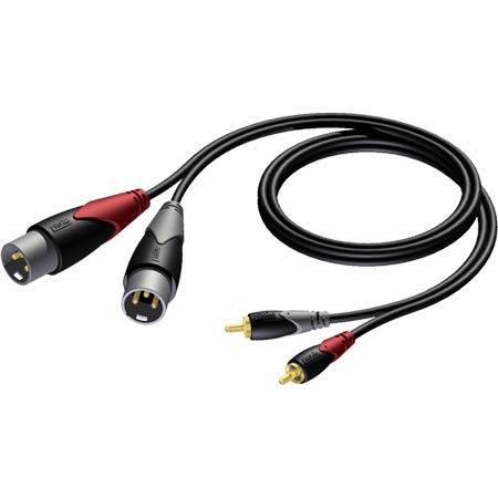 ProCab CLA701/3 2 x XLR male - 2 x RCA/Cinch male -3m