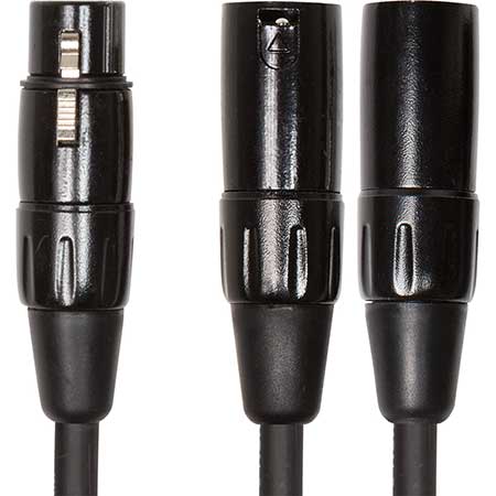 Roland RCC-YC-XF2XM 15cm Interconnect Cable, XLR(Female)-Dual XLR(Male), Y Cable