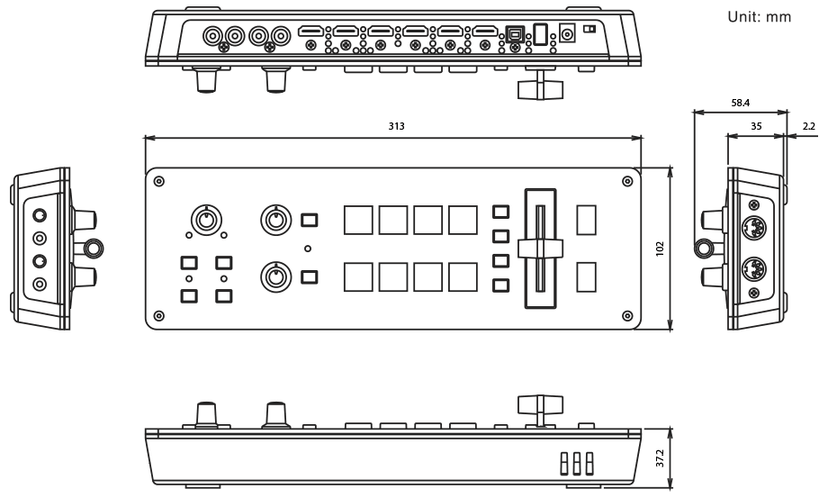 Roland V-1HD Dimensions