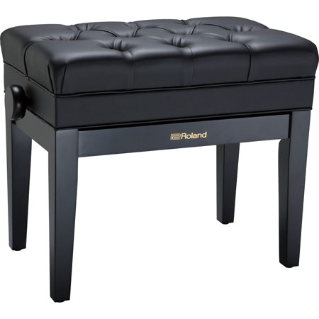 Roland RPB-500BK-EU Piano Bench, Satin Black, vinyl seat, music compartment (EU model)