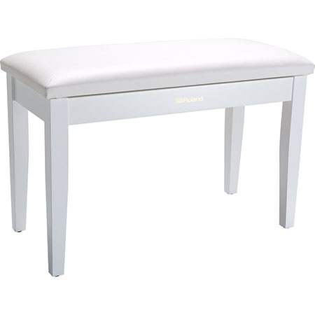 Roland RPB-D100WH-EU Piano Bench, Duet Size, Satin White, vinyl seat, music compartment (EU model)