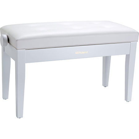 Roland RPB-D300WH-EU Piano Bench, Duet Size, Satin White, vinyl seat (EU model)