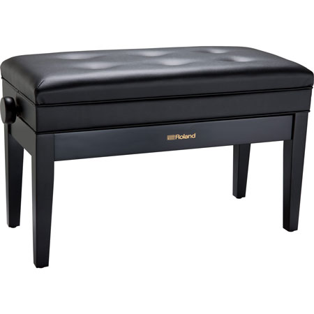 Roland RPB-D400BK-EU Piano Bench, Duet Size, Satin Black, vinyl seat (EU model)