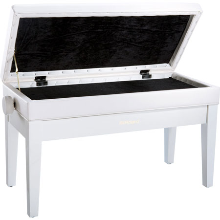 Roland RPB-D400PW-EU Piano Bench, Duet Size, Polished White, vinyl seat (EU model)