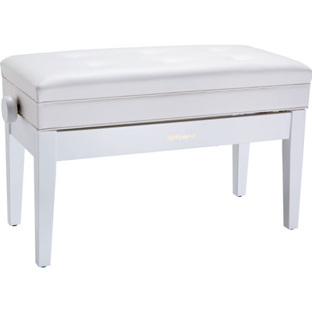 Roland RPB-D400WH-EU Piano Bench, Duet Size, Satin White, vinyl seat (EU model)