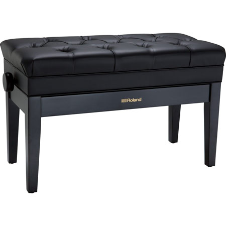 Roland RPB-D500BK-EU Piano Bench, Duet Size, Satin Black, vinyl seat, music compartment (EU model)