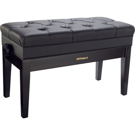 Roland RPB-D500PE-EU Piano Bench, Duet Size, Polished Ebony, vinyl seat, music compartment (EU model)