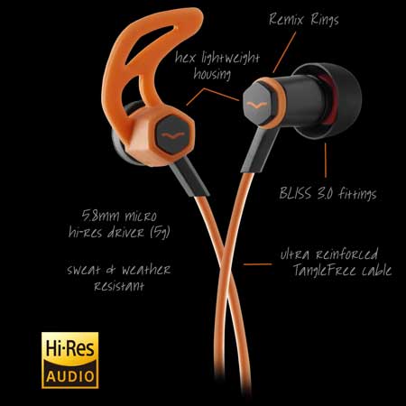 Roland FRZ-A-ORANGE V-Moda Forza In-Ear Headphones (Orange / Android)