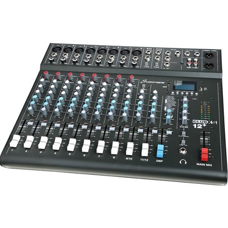 Studiomaster CLUBXS12+ 12 Channel 8 x mic + 2 stereo line input mixer with USB/SD