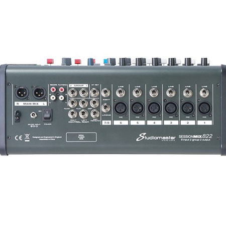 Studiomaster SessionMix 822 6 mic + 1 stereo, 2 group, with media / bluetooth mixer