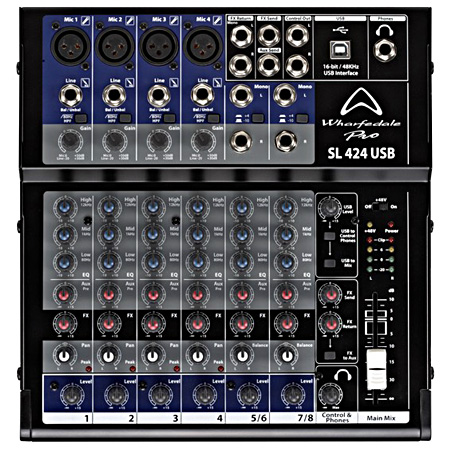 Wharfedale SL-424 USB USB Studio/Live Mixer 4 mono+2 stereo in