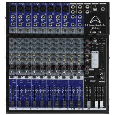 Wharfedale SL-824 USB USB Studio/Live Mixer 8 mono+2 stereo in